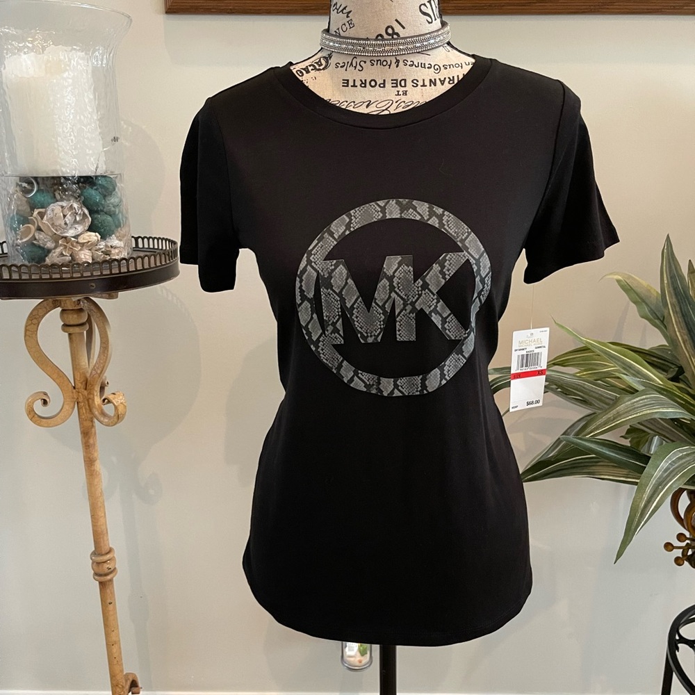 MICHAEL Michael Kors Gunmetal Basics T, Black XS